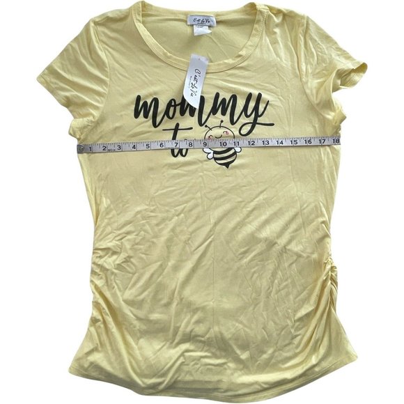 Women’s T Shirt C’est la vie Mommy To Maternity Short Sleeve Yellow Size L - Picture 6 of 9